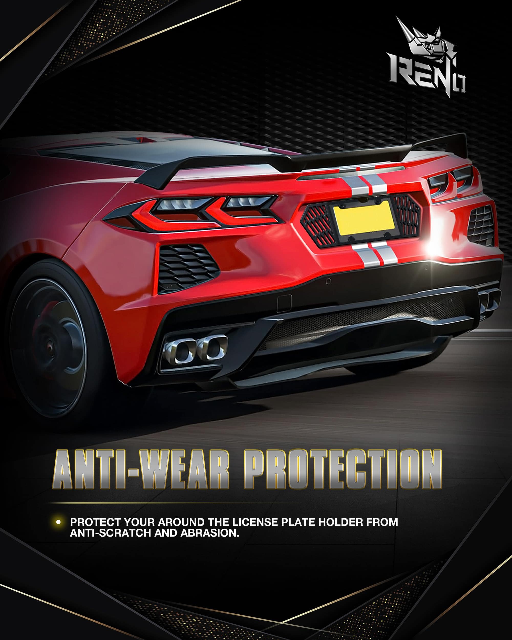 Marco de Placa de Matrícula Trasera RENO C8, de Aluminio - Imagen 8