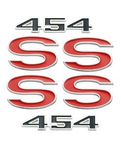 Juego de Emblemas Adhesivos SS 454 para Guardabarros,