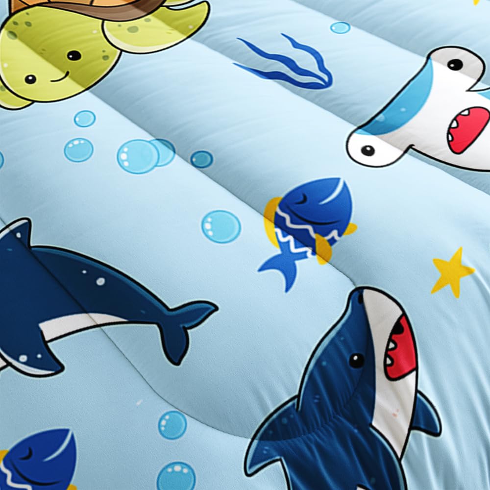 Juego de Ropa de Cama Suncloris 3D Color Tortuguita Tiburón - Imagen 6