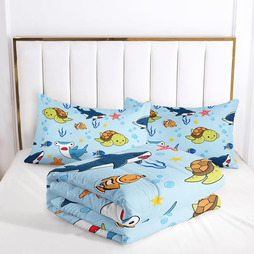 Juego de Ropa de Cama Suncloris 3D Color Tortuguita Tiburón - Imagen 5