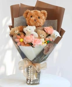 Ramo de Osito Lindo - Ramo de Osito de Peluche Hecho a Mano