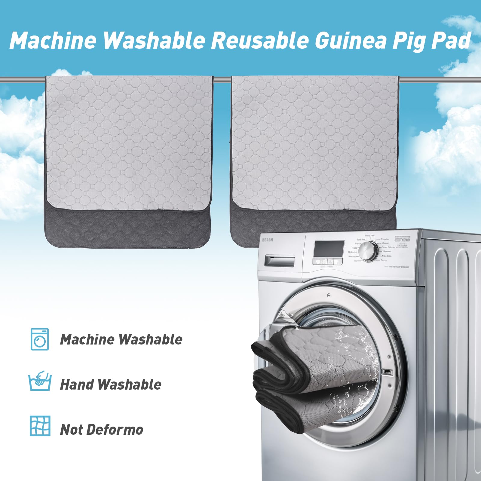 Forros de jaula para cobayas, LWYMX 28''X56'' Almohadillas - Imagen 7