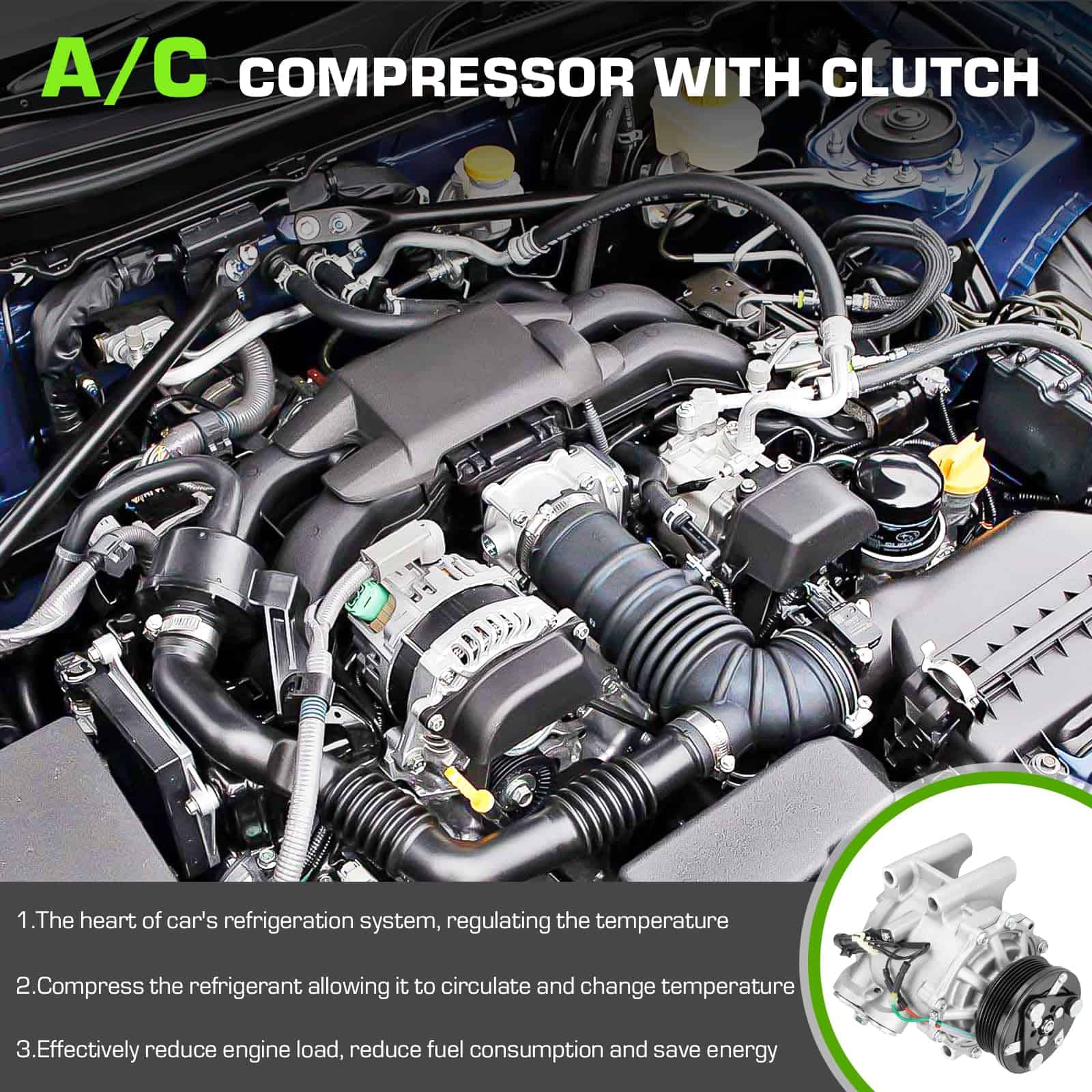 Compresor de Aire Acondicionado con Embrague para Buick - Imagen 4