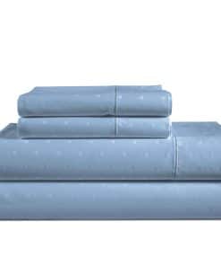 Juego de sábanas 100% algodón egipcio LANE -Azul Francés