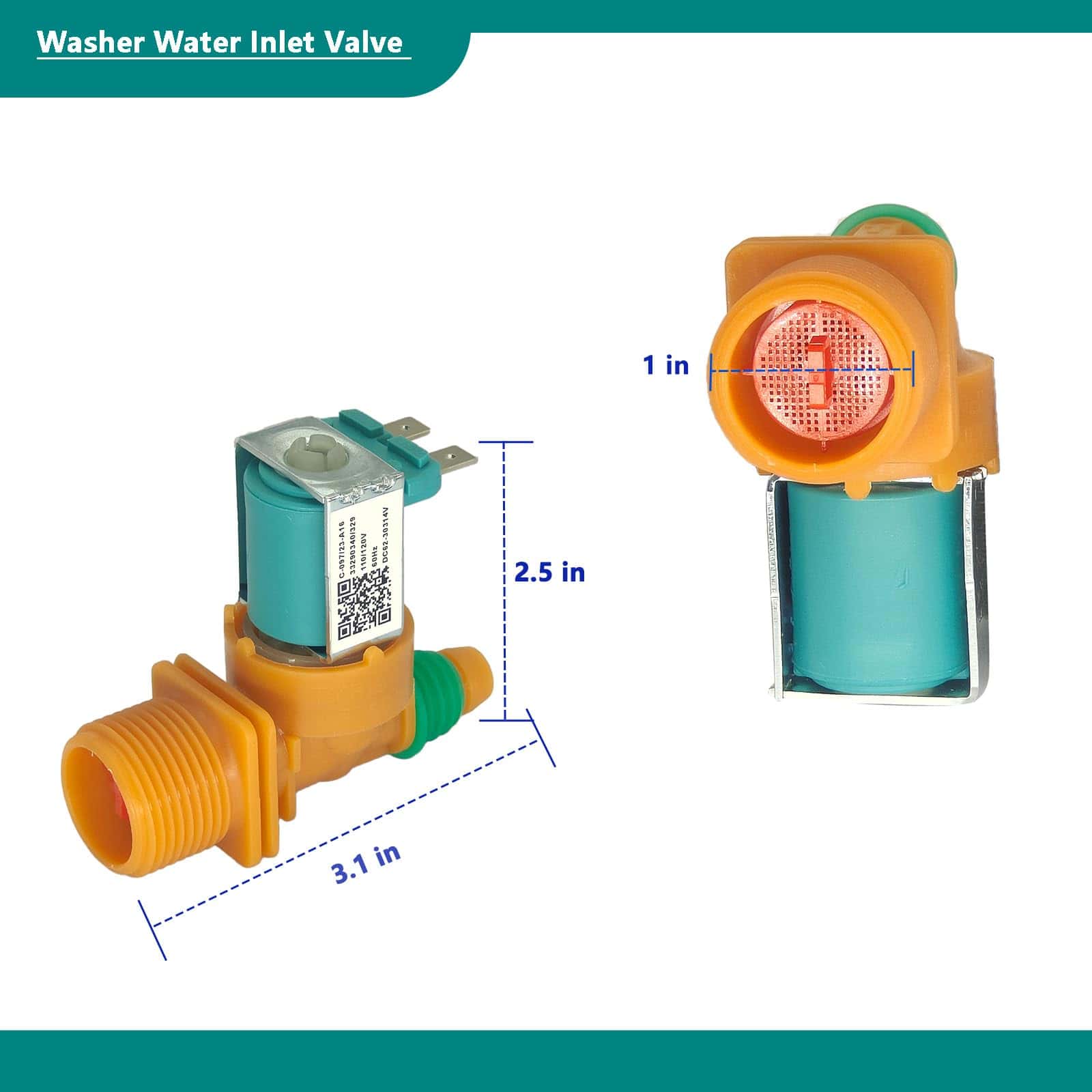 Válvula de Entrada de Agua para Lavadora DC62-30314V OEM - Imagen 3