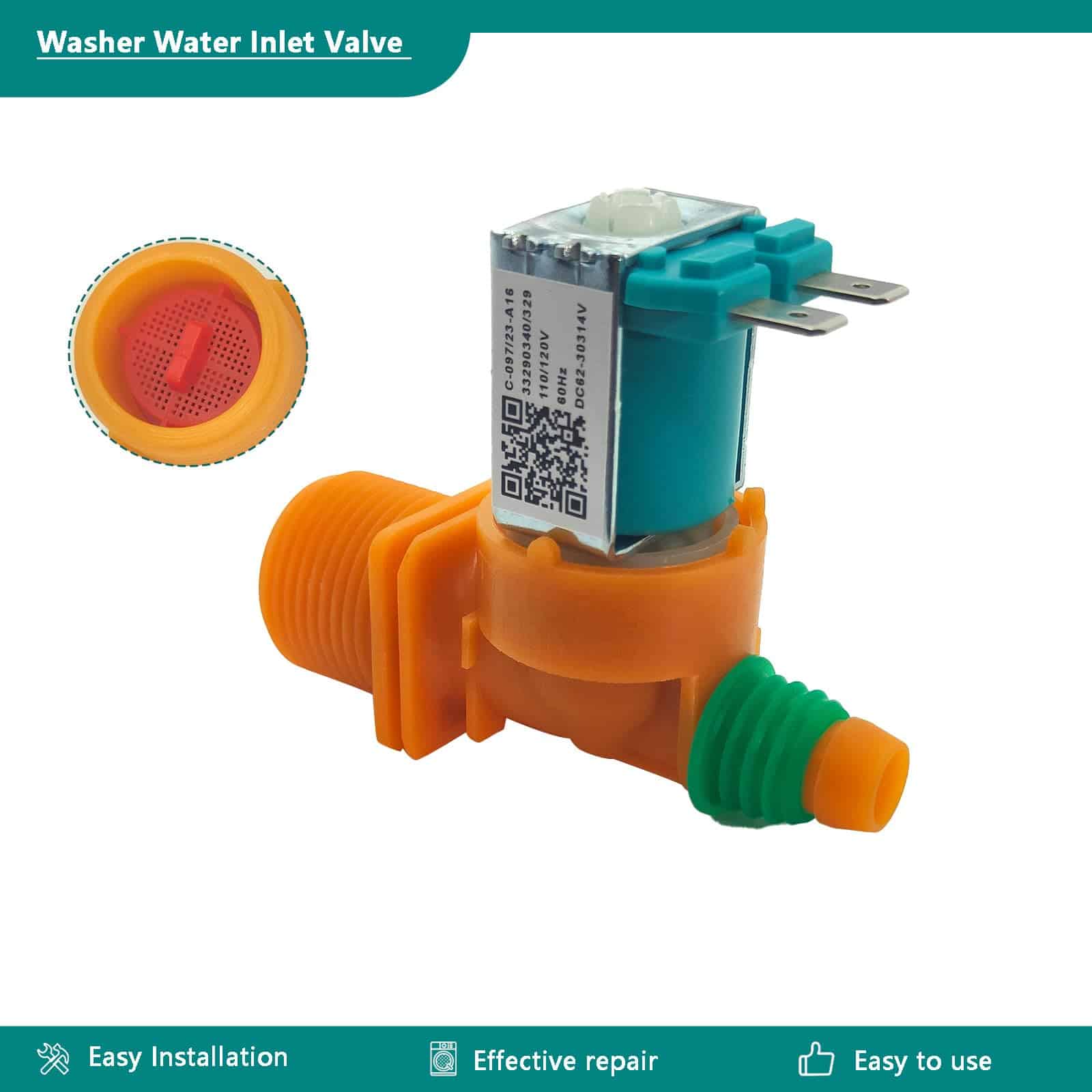 Válvula de Entrada de Agua para Lavadora DC62-30314V OEM - Imagen 6