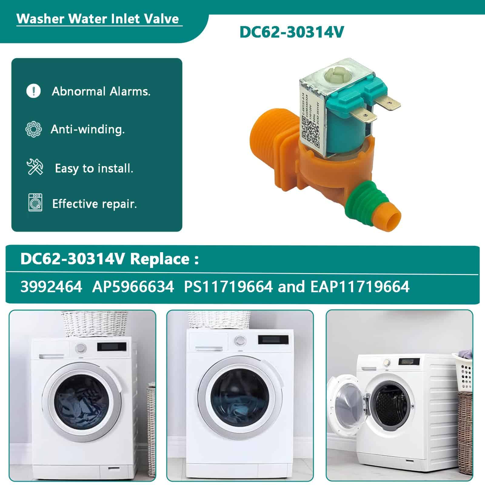 Válvula de Entrada de Agua para Lavadora DC62-30314V OEM - Imagen 4