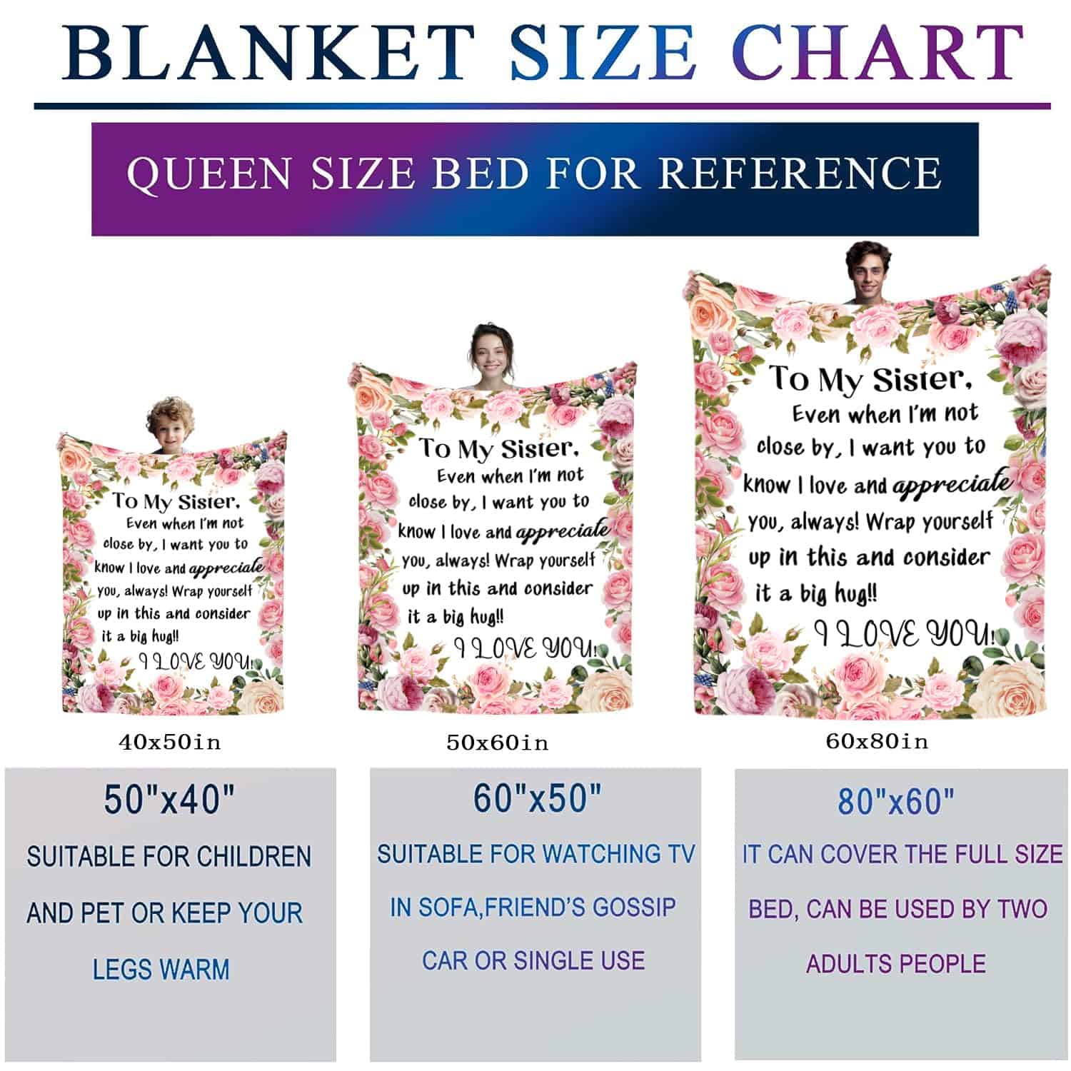 Regalos de Cumpleaños para Hermanas de una Hermana, Mantas - Imagen 8