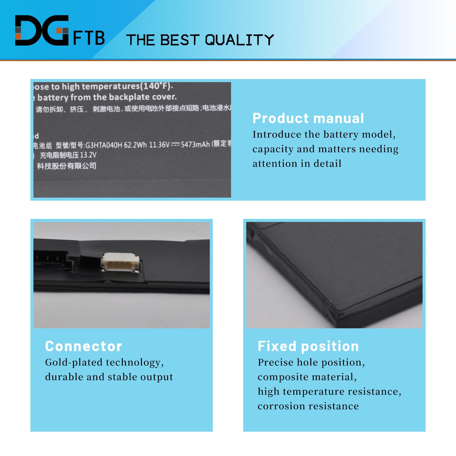 DGFTB G3HTA040H G3HTA041H Batería para Teclado de Reemplazo - Imagen 3