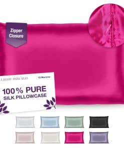 Funda de almohada de seda 100% Mulberry Park -Magenta