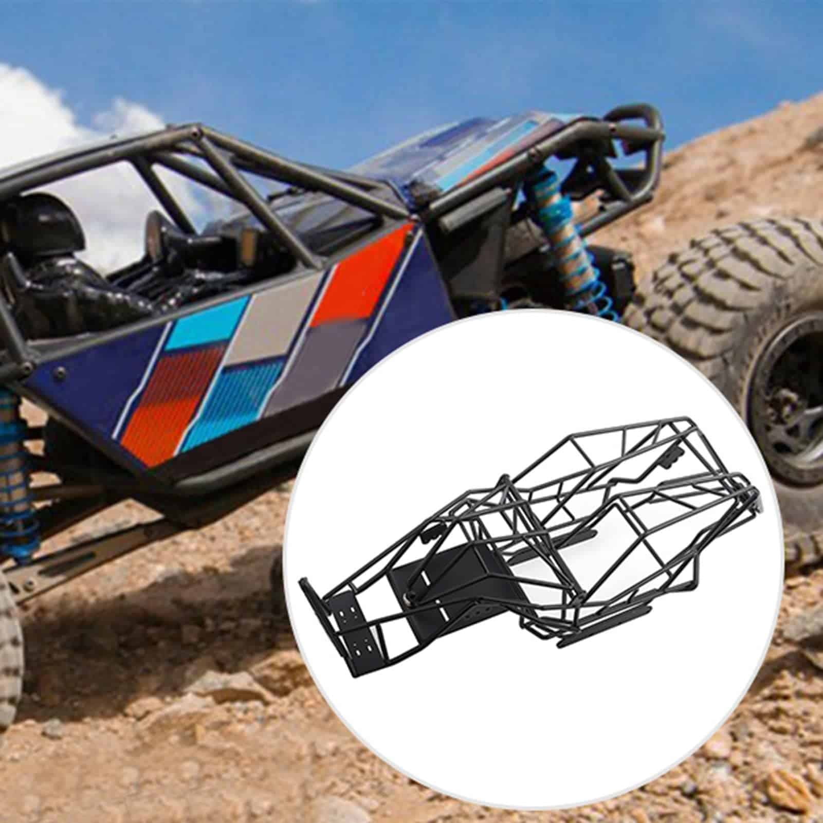 Chasis de vehículo RC de acero con jaula de rollo - Negro - Imagen 5