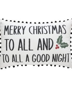 Almohada VHC Brands de Decoración Navideña Annie Roja 14x22