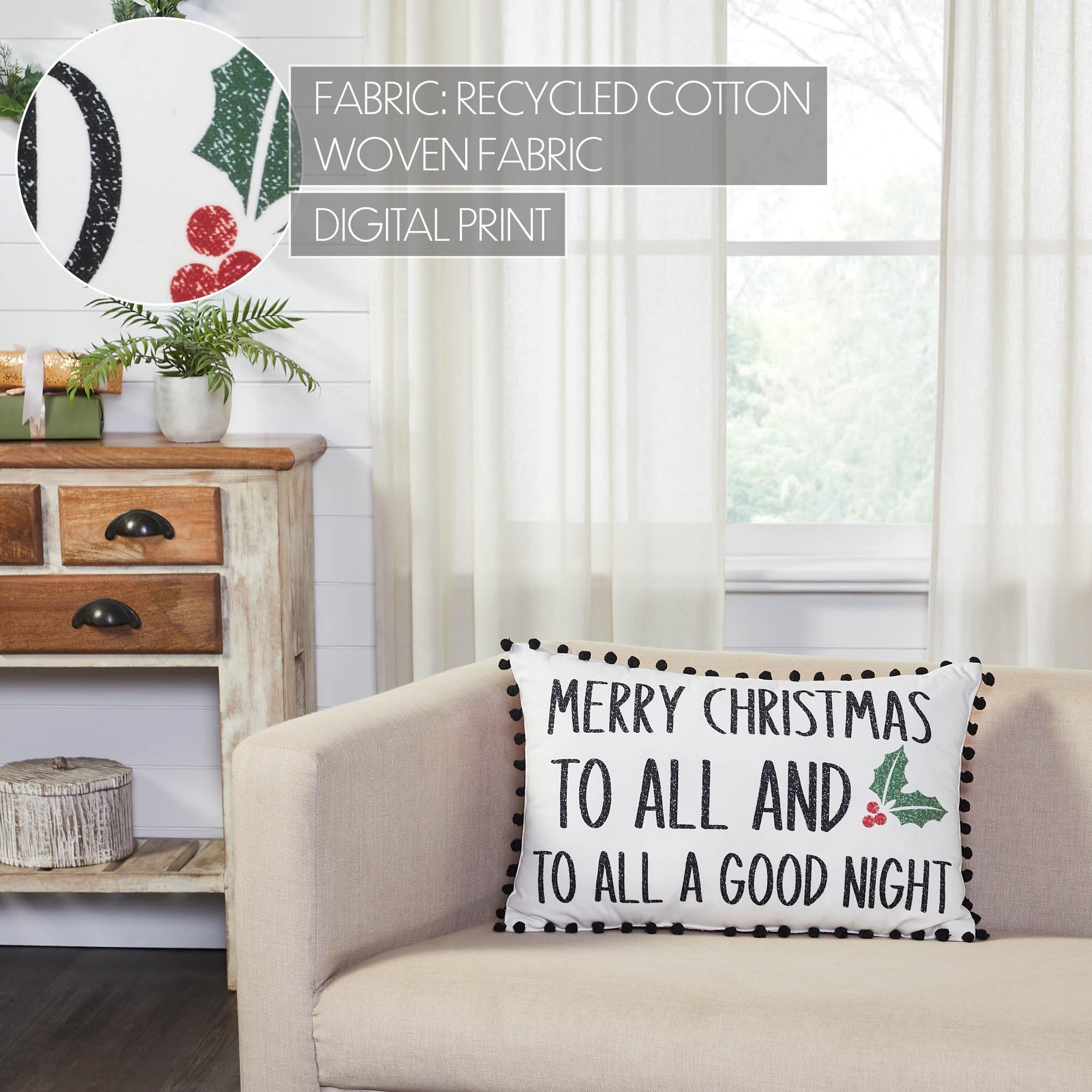 Almohada VHC Brands de Decoración Navideña Annie Roja 14x22 - Imagen 4