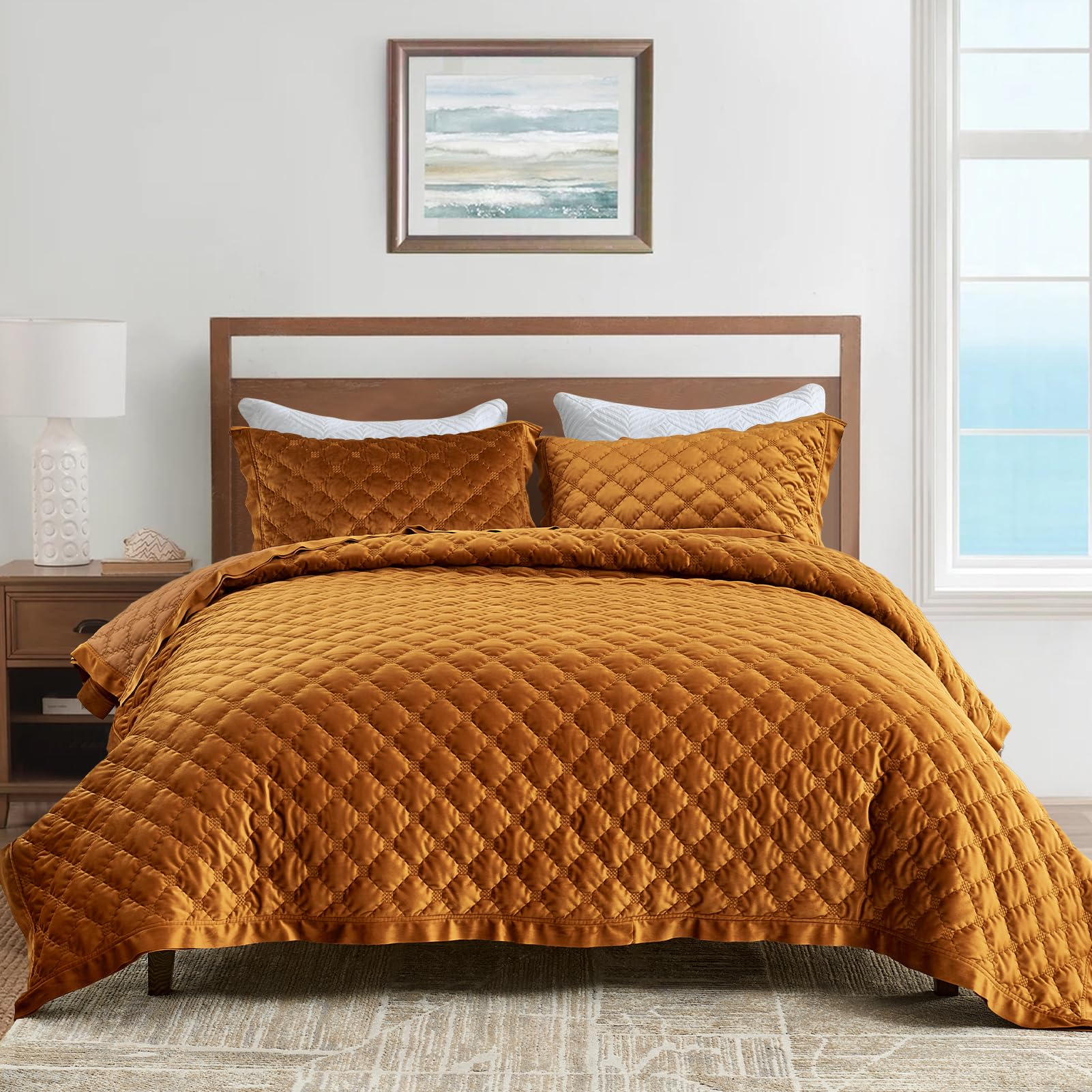 Juego de Edredón de Terciopelo King DDUOXIN, 3 Piezas Juego