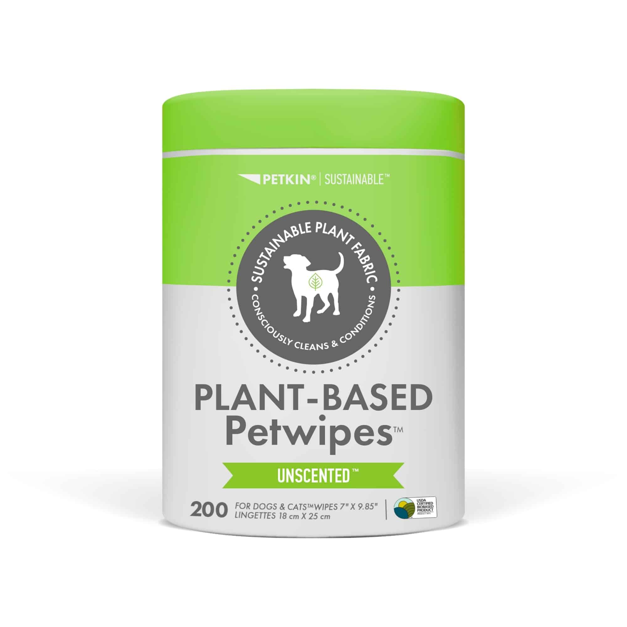 Toallitas para mascotas a base de plantas Petkin, 200