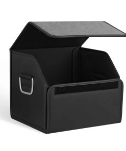 Organizador de maletero de cuero de gamuza -Gris