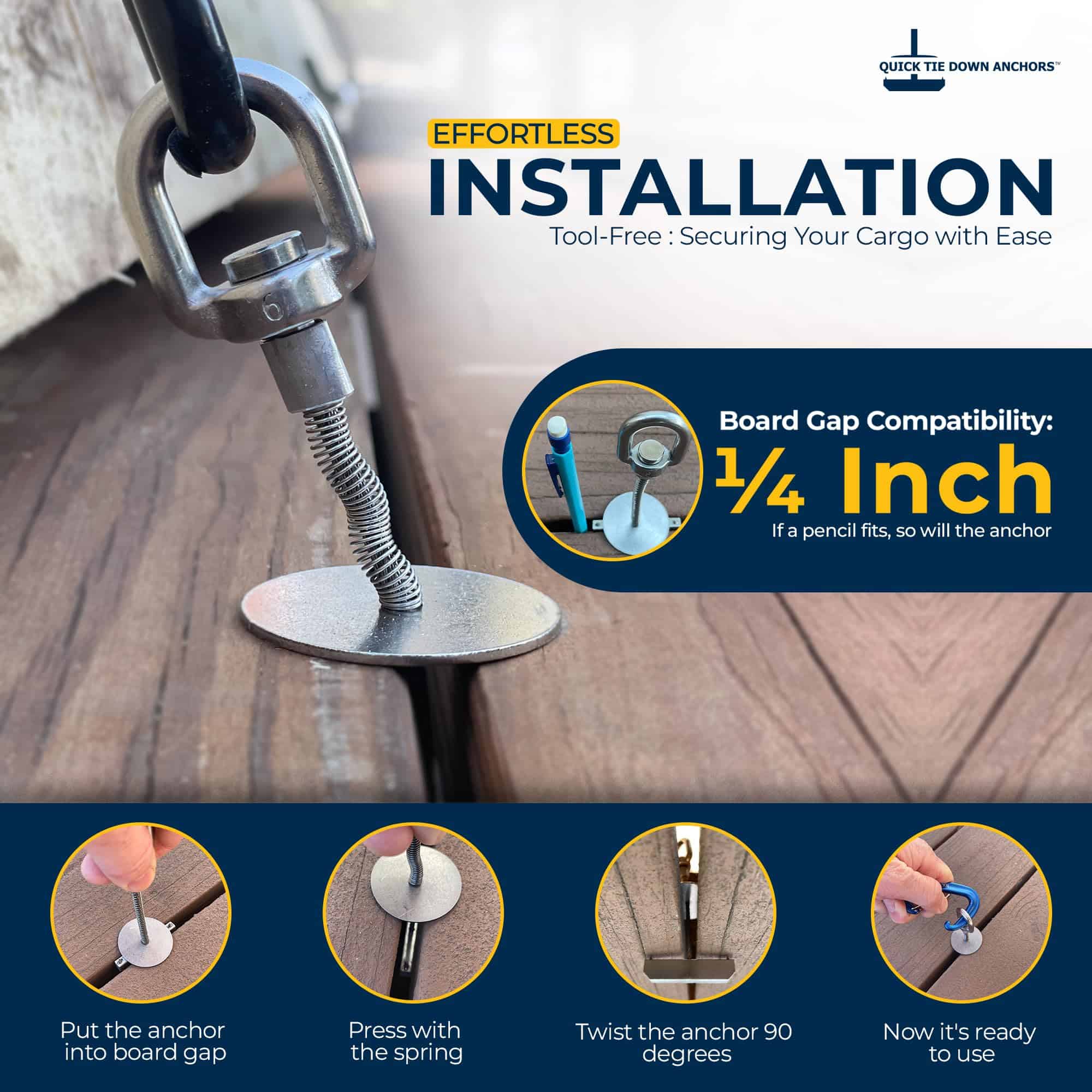 Anclas de Amarre Rápido | 8 piezas Anclas para Remolques, - Imagen 4