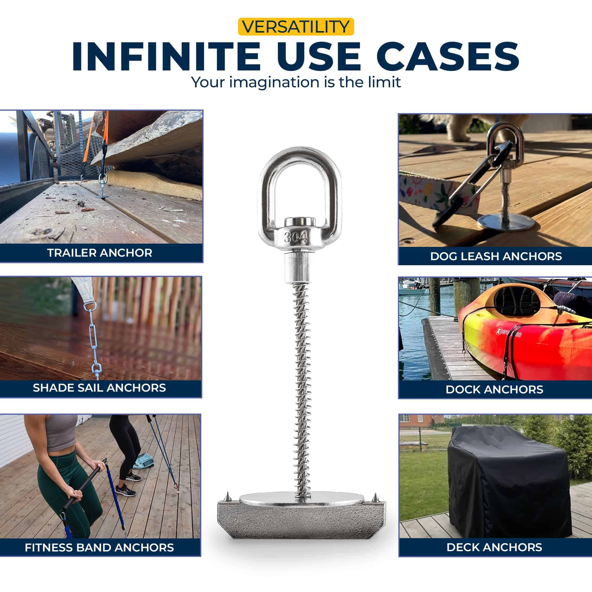 Anclas de Amarre Rápido | 8 piezas Anclas para Remolques, - Imagen 7