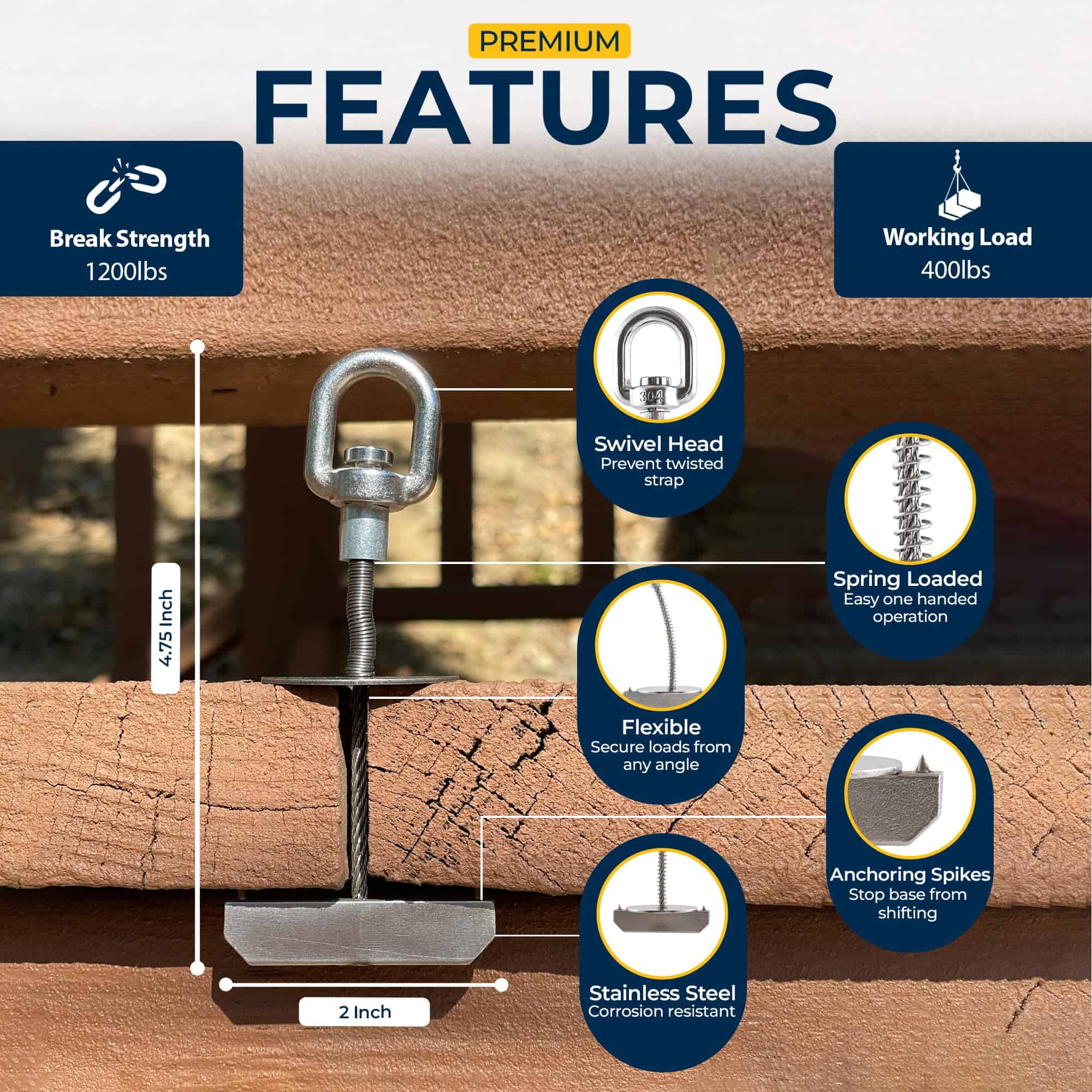 Anclas de Amarre Rápido | 8 piezas Anclas para Remolques, - Imagen 6