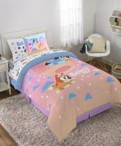 Juego de Edredón Bluey & Bingo - Set de Cama de 5 Piezas