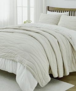 Edredón de Tamaño Queen CozyStitch - Edredón -Crema Claro