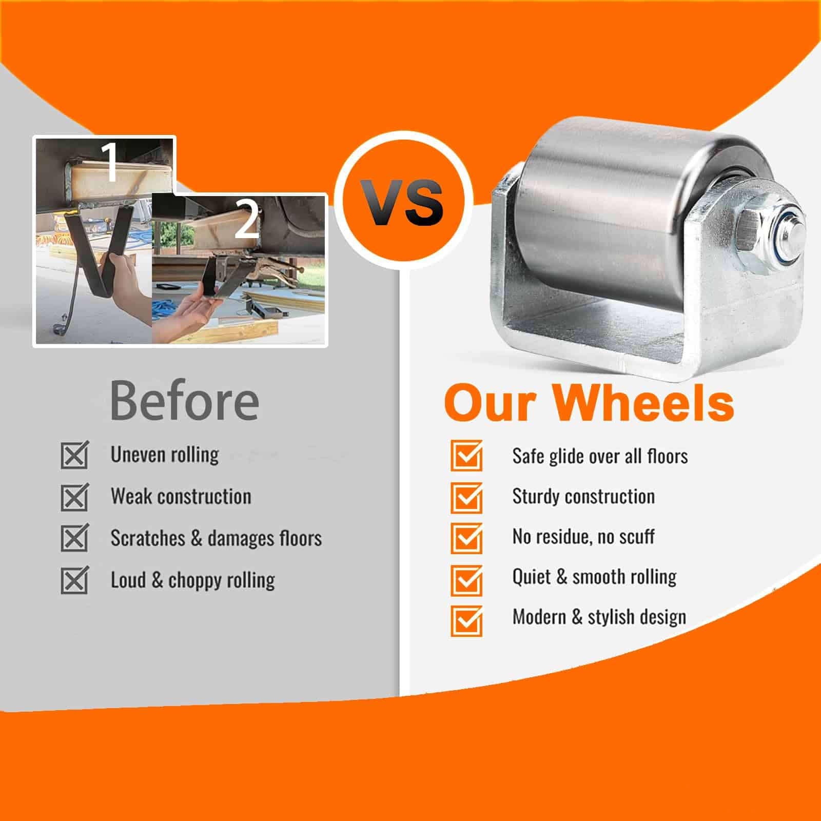 Rodillos Traseros de Remolque, Ruedas de Patín para - Imagen 4