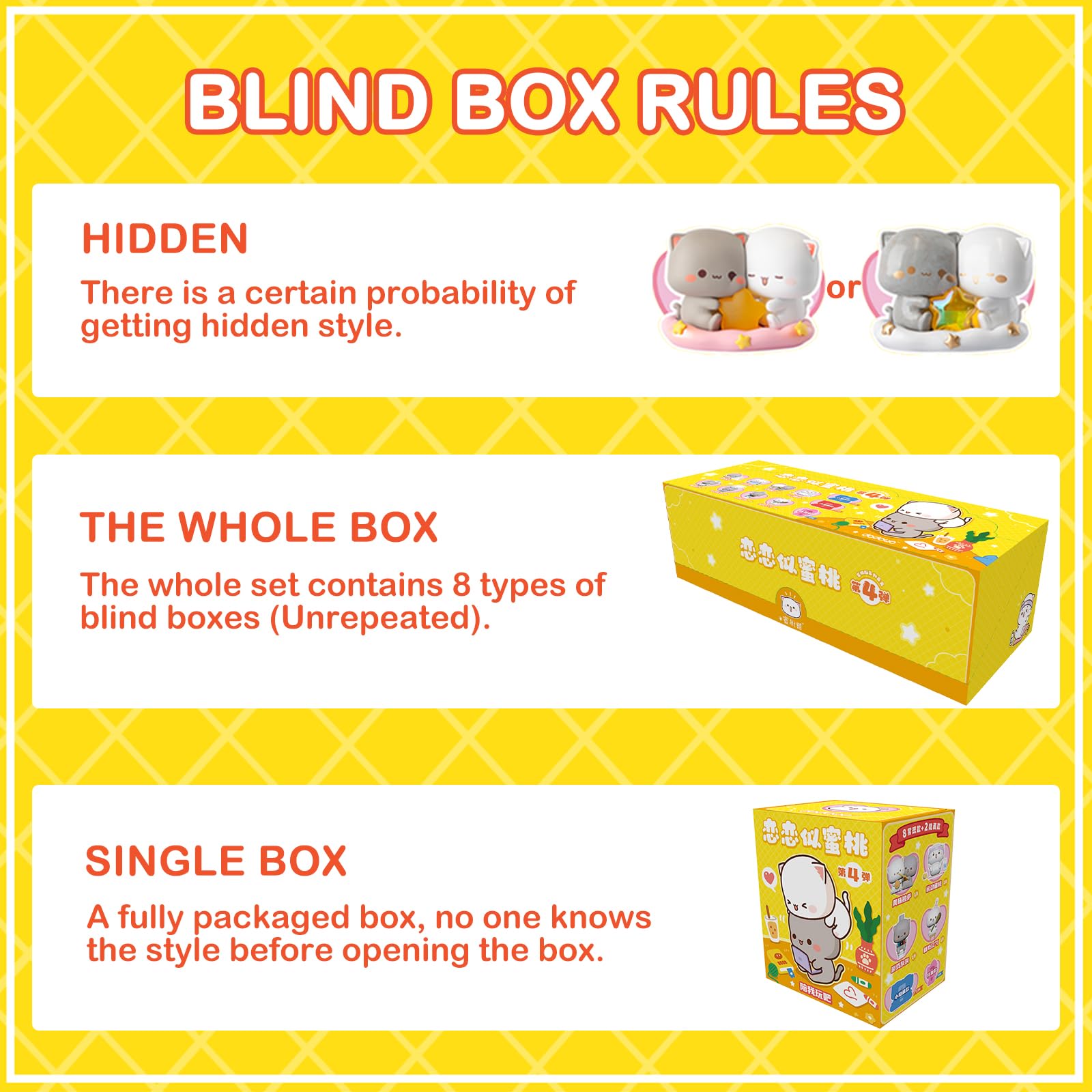 BEEMAI Mitao Cat Love is Like A Peach Serie 3PCs (Set de 3 - Imagen 5