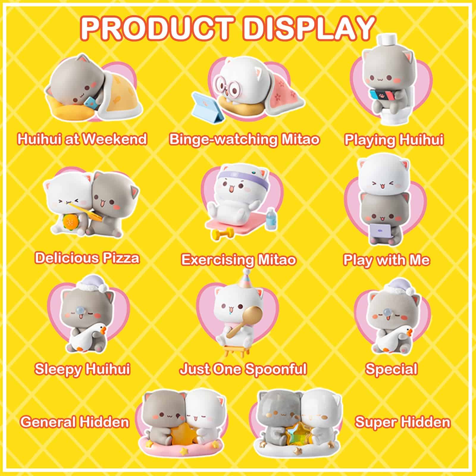 BEEMAI Mitao Cat Love is Like A Peach Serie 3PCs (Set de 3 - Imagen 4