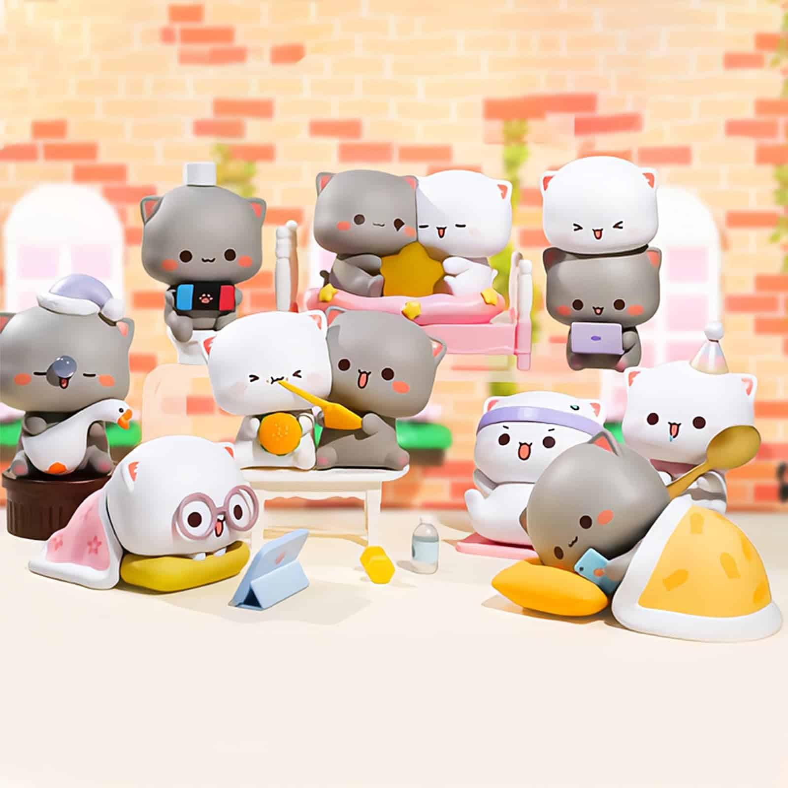 BEEMAI Mitao Cat Love is Like A Peach Serie 3PCs (Set de 3 - Imagen 3