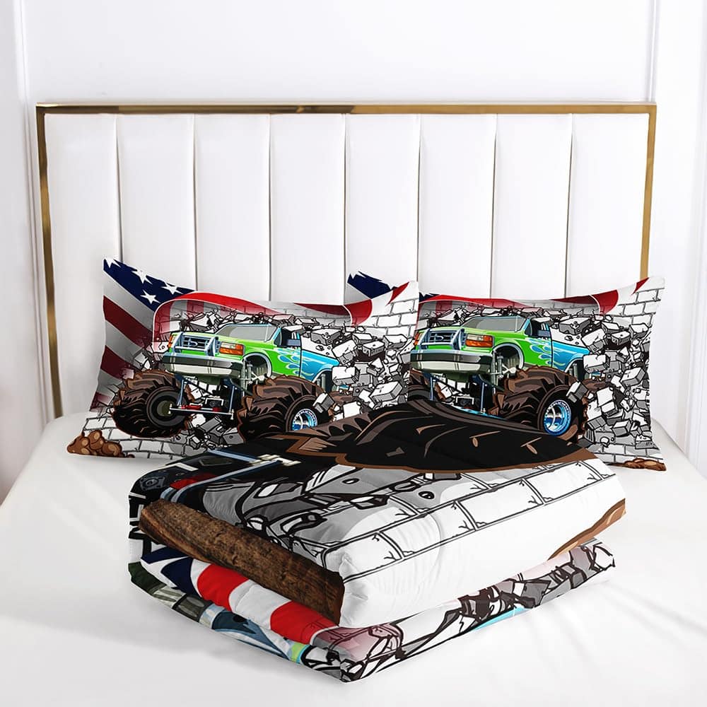 Juego de Ropa de Cama Suncloris 3D de Camión Monstruo de la - Imagen 5