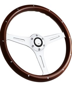 Volante de Carreras de Madera con Remaches de 15" 6 Pernos