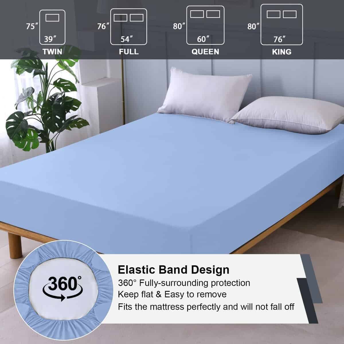 Protector de colchón impermeable King, -Azul Cielo - Imagen 6