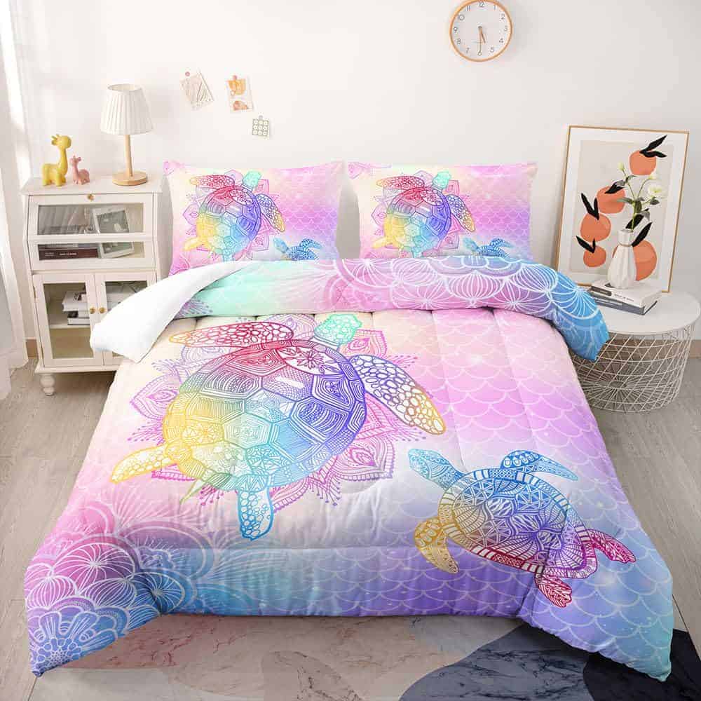 Juego de edredón Suncloris Mermaid Fish Scales para niñas