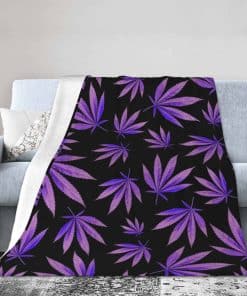 Manta de Hojas Moradas Super Suave de Tela de Franela Manta