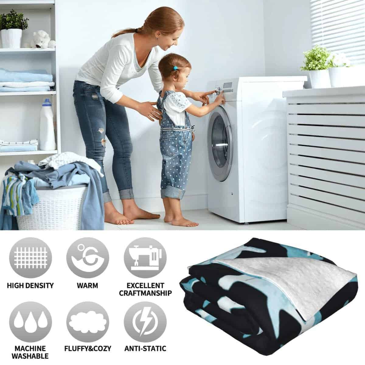 Manta de tiburón martillo acuarela súper suave Manta de - Imagen 8