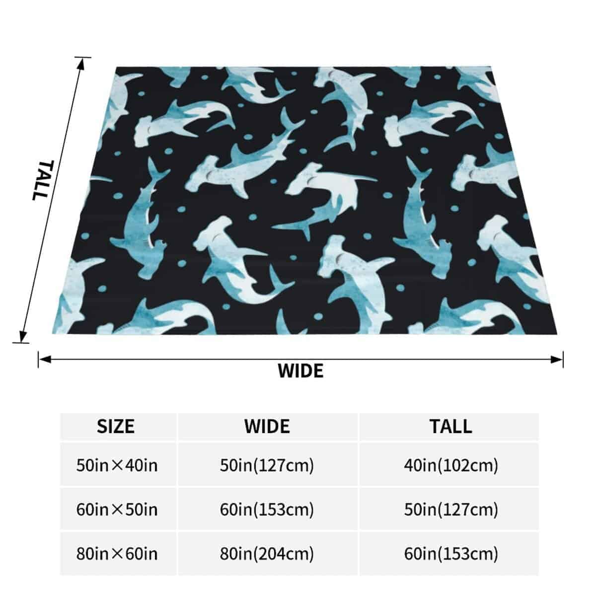 Manta de tiburón martillo acuarela súper suave Manta de - Imagen 5