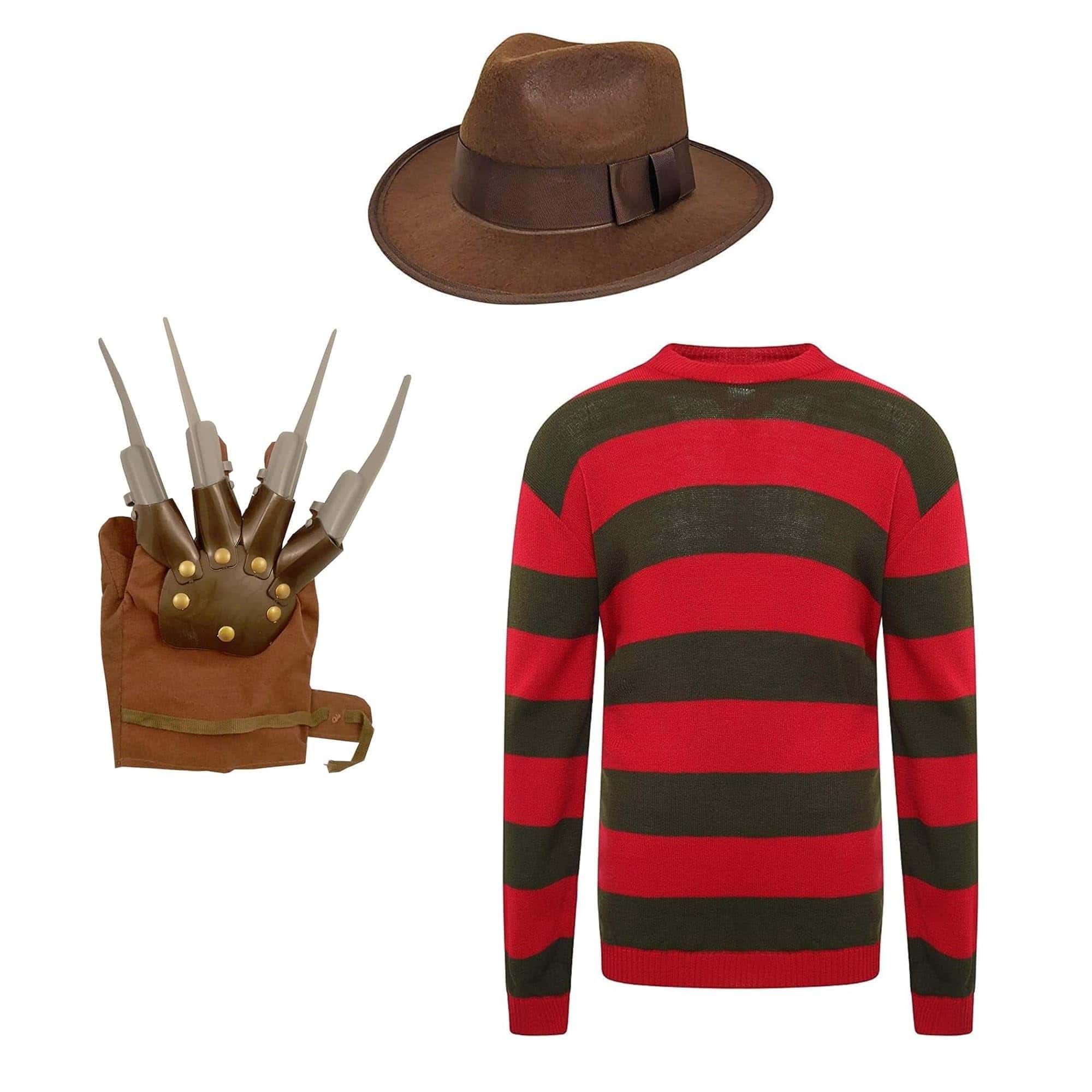 Conjunto de suéter, sombrero y guantes de punto para