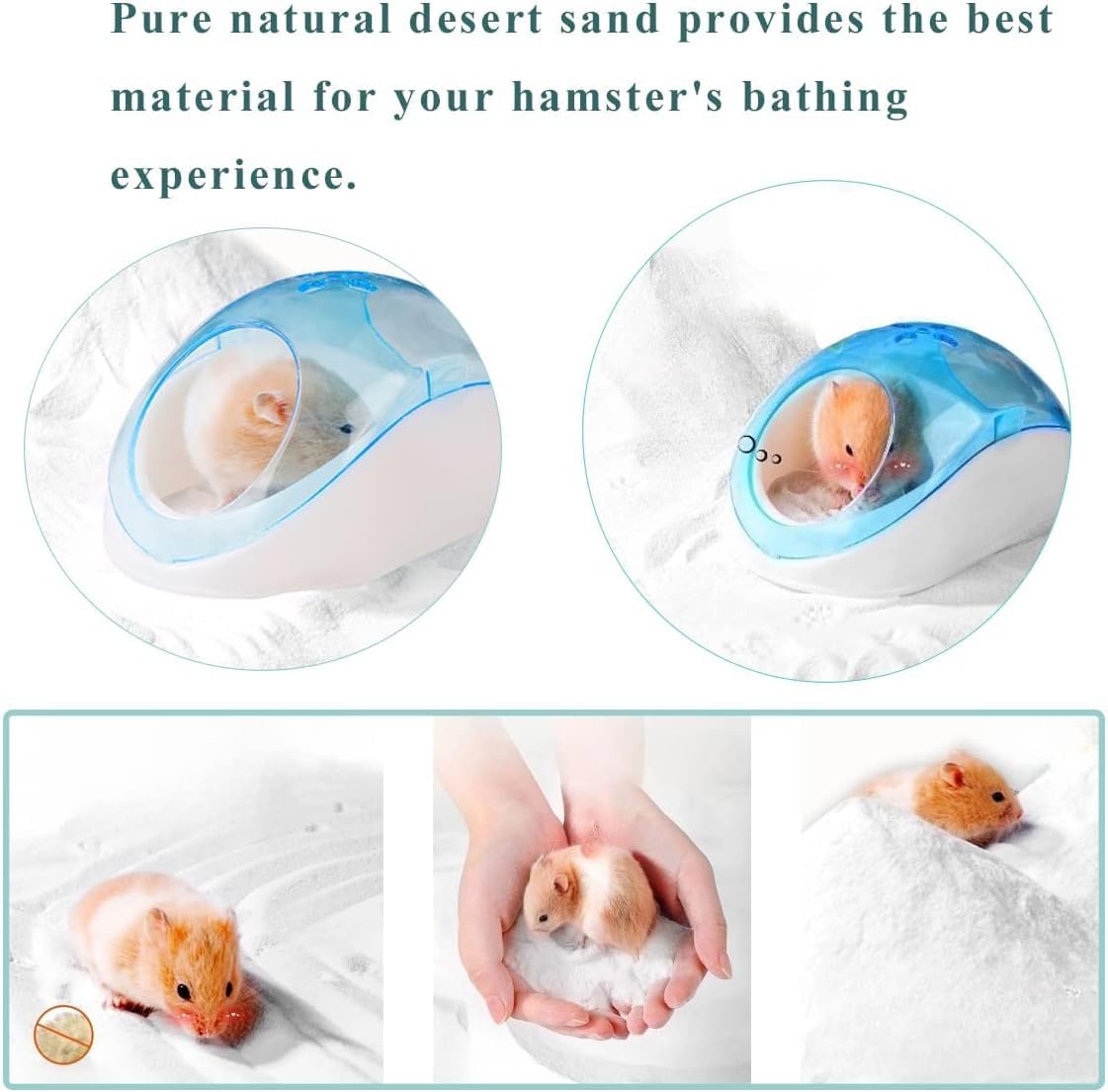Arena de Baño para Hámster JFWOD, 15.4lb Arena del Desierto - Imagen 6