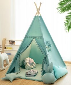 Tienda de Campaña Teepee para Niños con Alfombra, Luces de