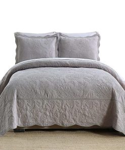 Juego de Colcha Acolchada de Cama de Jacquard de Algodón