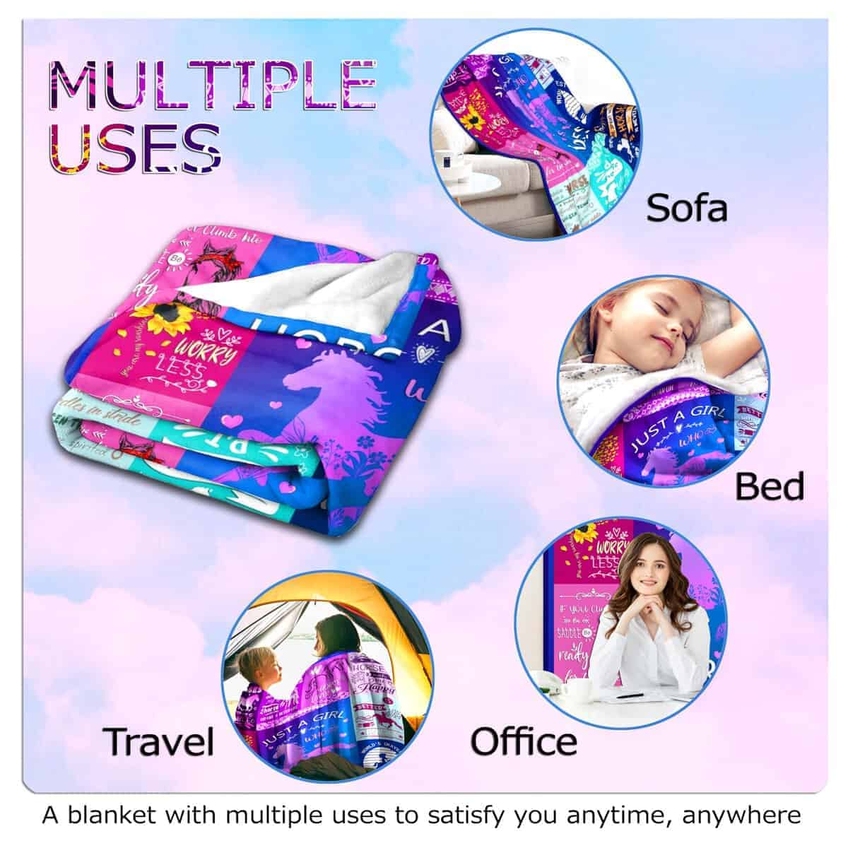 Manta de Caballo Ultra Suave de Franela Ligera para Regalos - Imagen 6