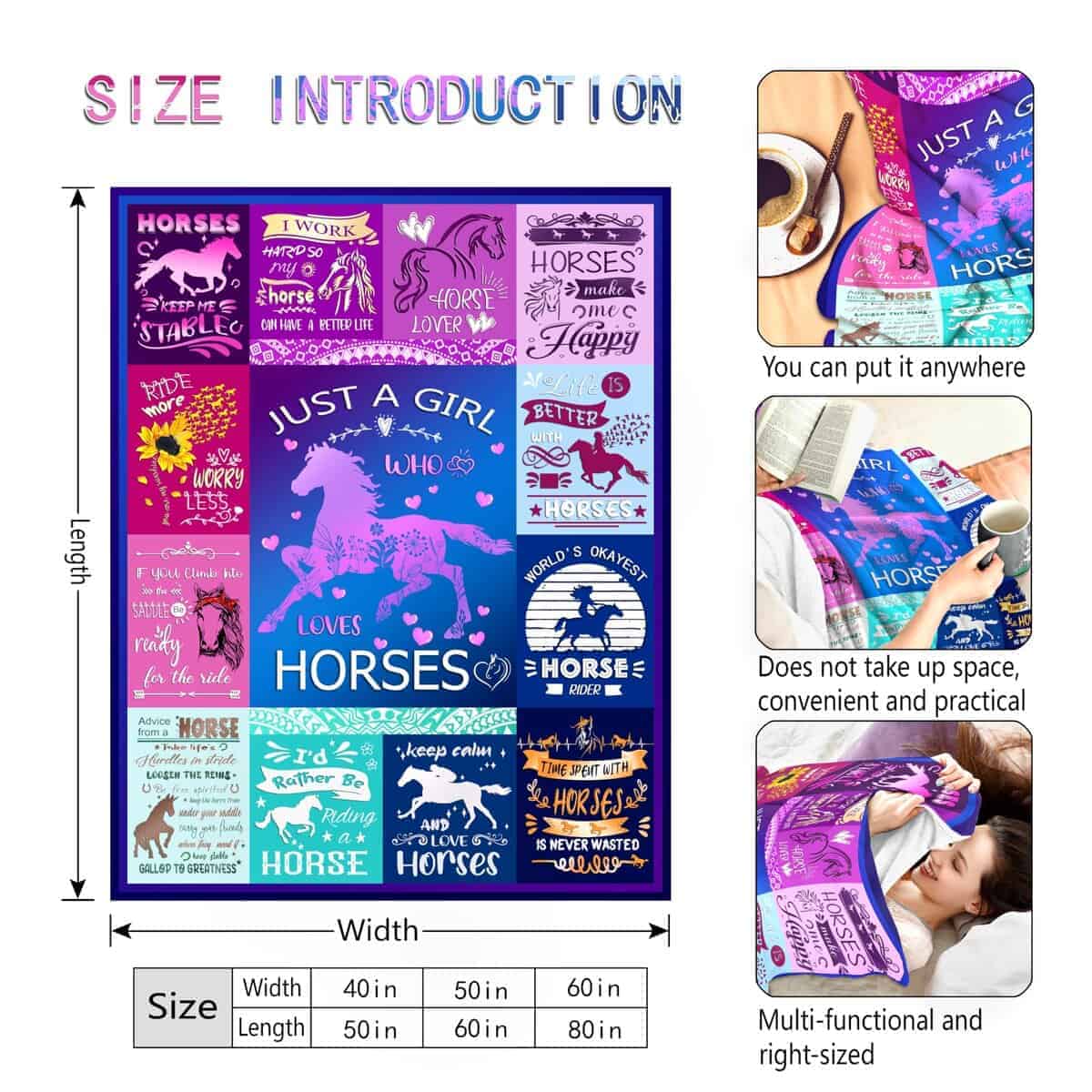 Manta de Caballo Ultra Suave de Franela Ligera para Regalos - Imagen 3