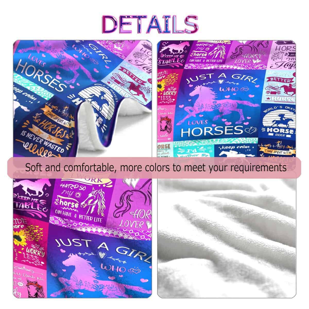 Manta de Caballo Ultra Suave de Franela Ligera para Regalos - Imagen 7