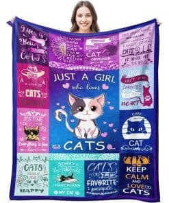 Manta de Gato Ultra Suave de Franela Ligera Acogedora para