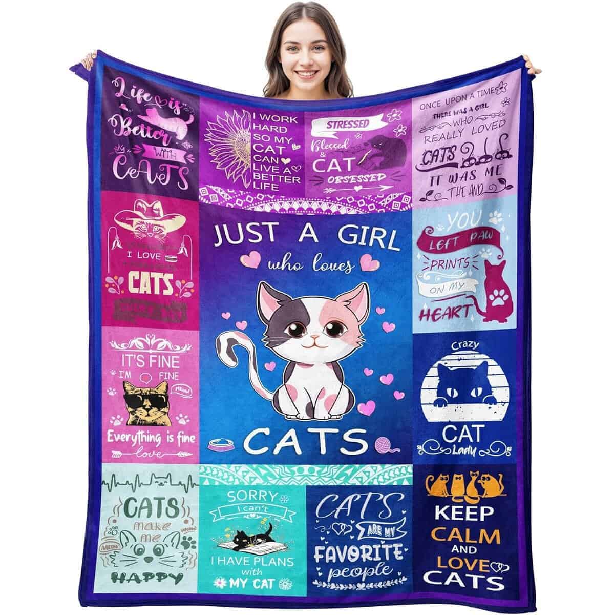 Manta de Gato Ultra Suave de Franela Ligera Acogedora para