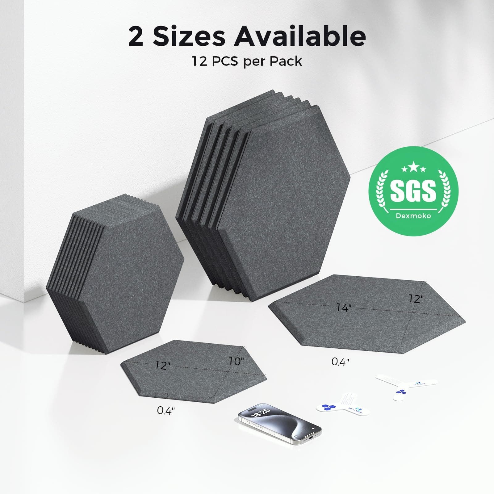 Paneles Acústicos Autoadhesivos Dexmoko [390 -Gris Oscuro - Imagen 8