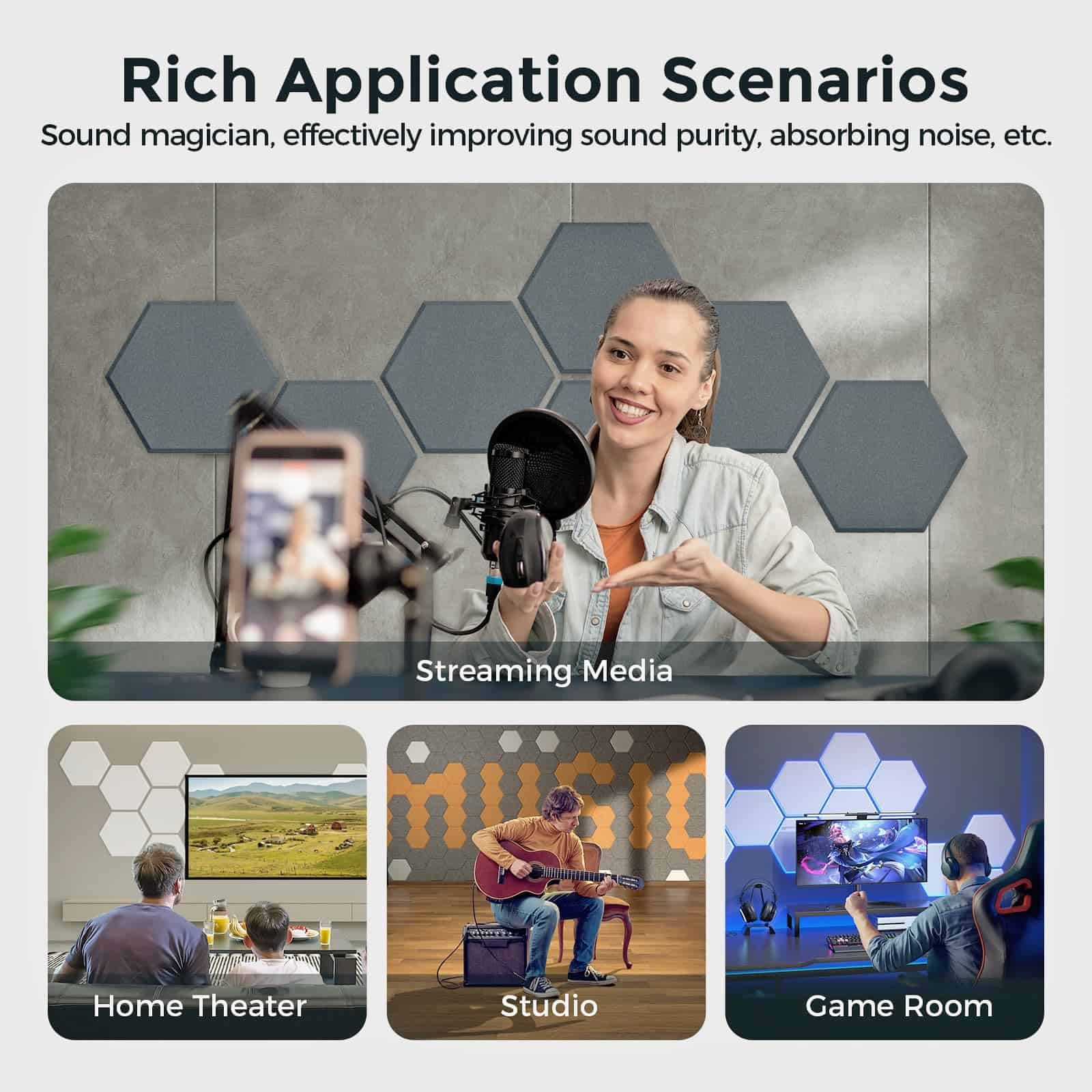 Paneles Acústicos Autoadhesivos Dexmoko [390 -Gris Oscuro - Imagen 7