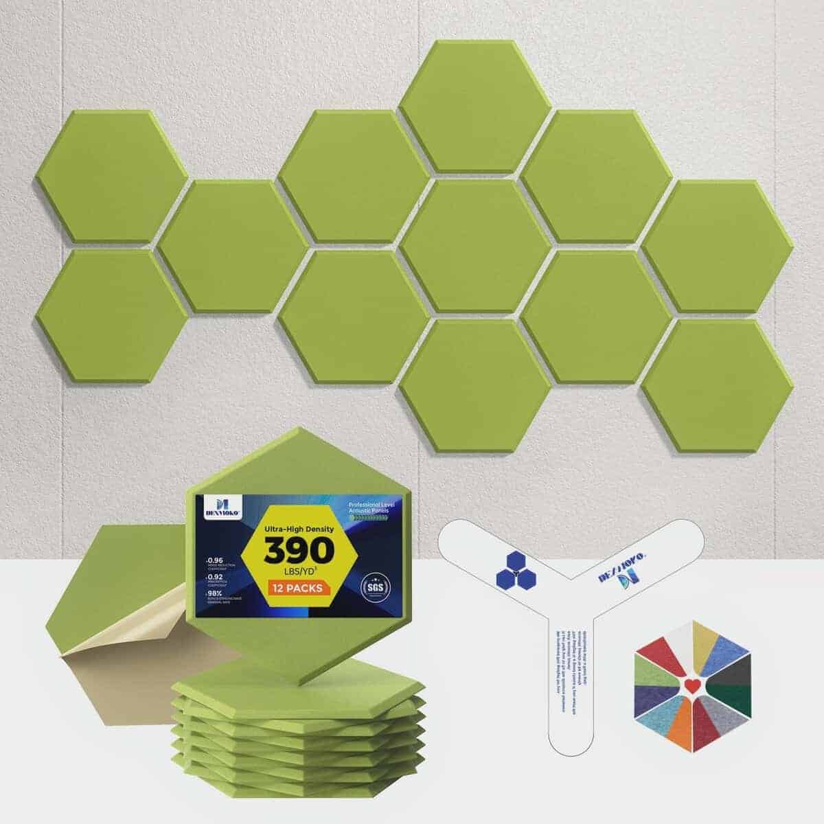 Paneles Acústicos Autoadhesivos Dexmoko -Verde Fruta