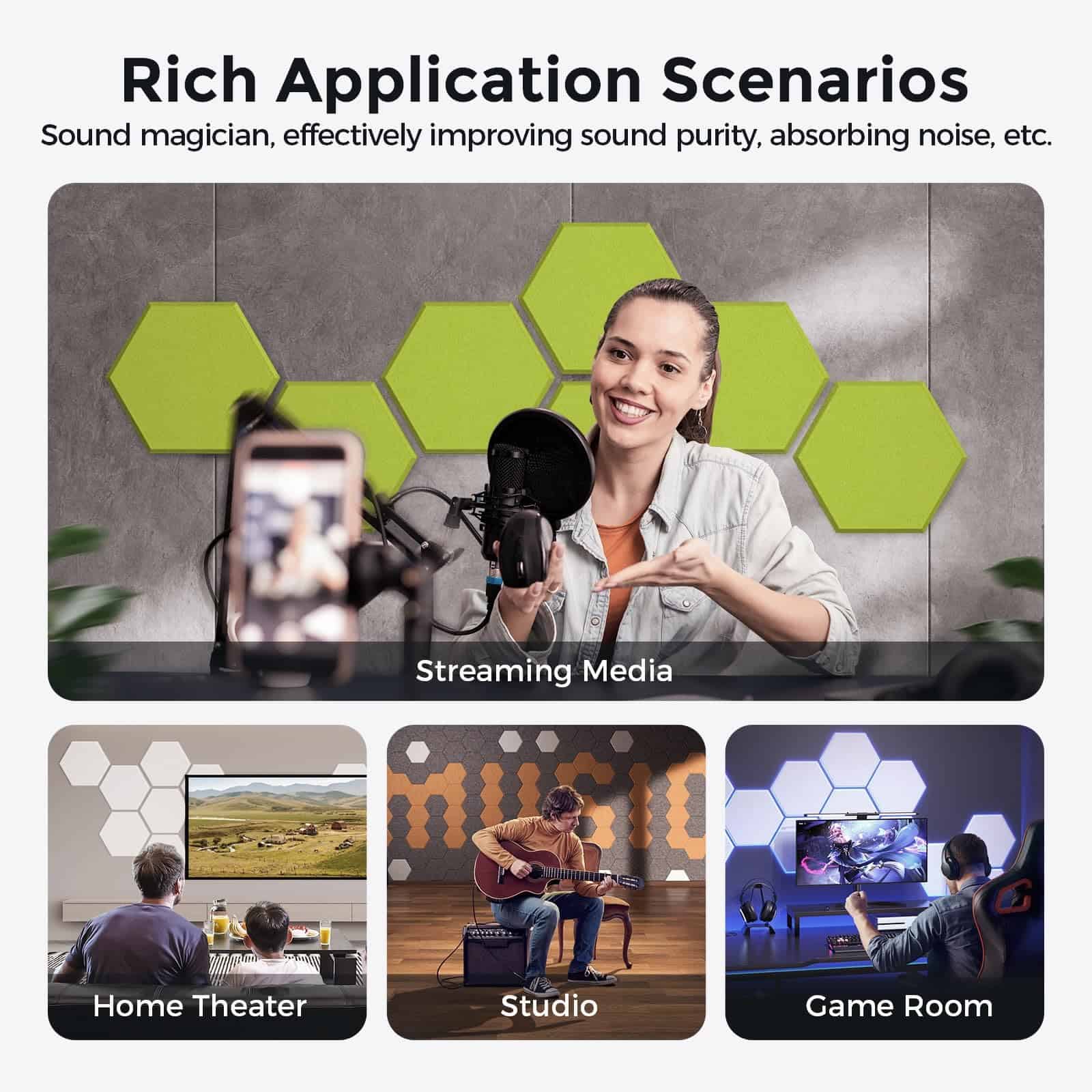 Paneles Acústicos Autoadhesivos Dexmoko -Verde Fruta - Imagen 7