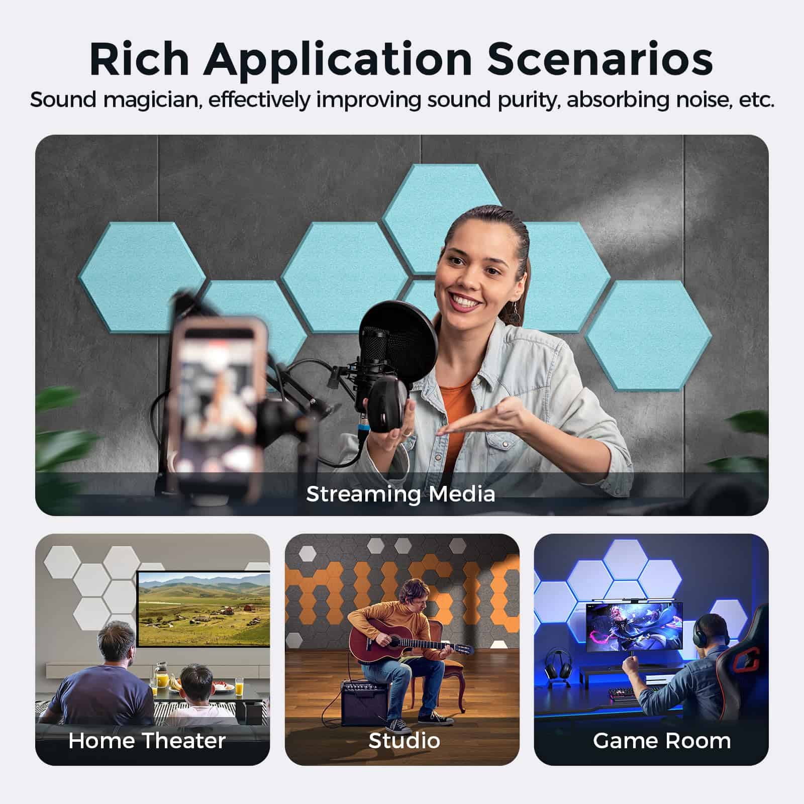 Paneles Acústicos Autoadhesivos Dexmoko [390 -Azul Cielo Cla - Imagen 7